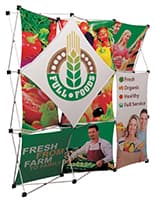 Fabric pop up with poly-knit graphics