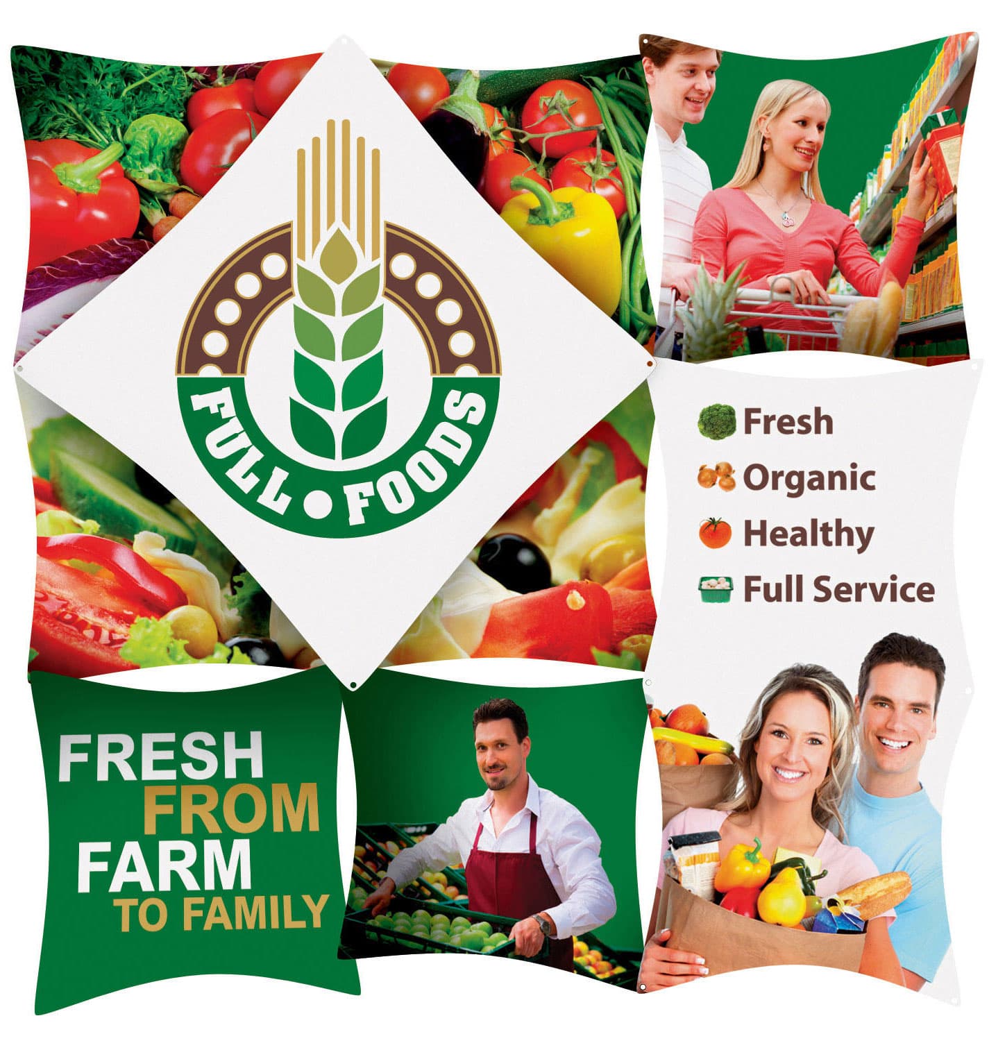 Set of 9 custom panels for GEOEC3X3E 3D display with dye-sublimated graphics