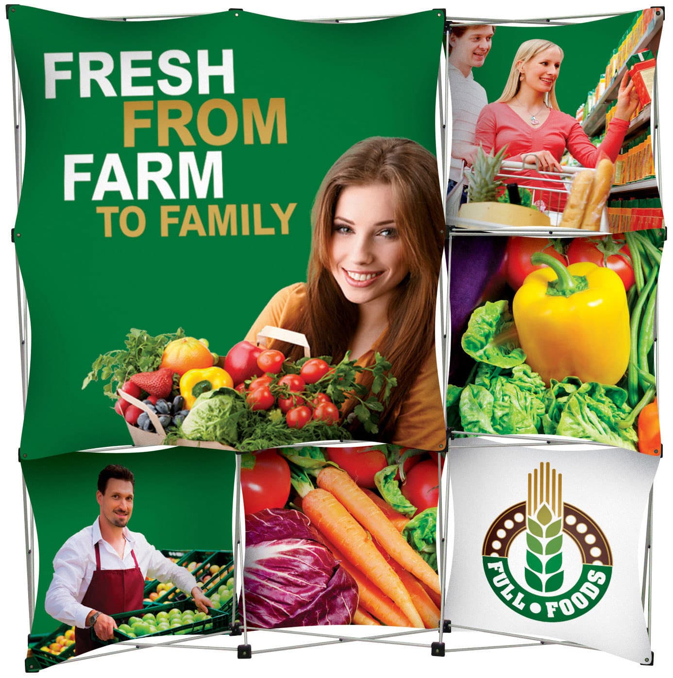 Trade show display graphic with 6 panels