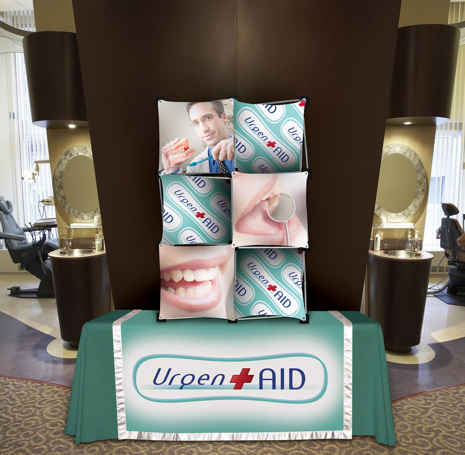Pop up tradeshow display with vertical or horizontal placement