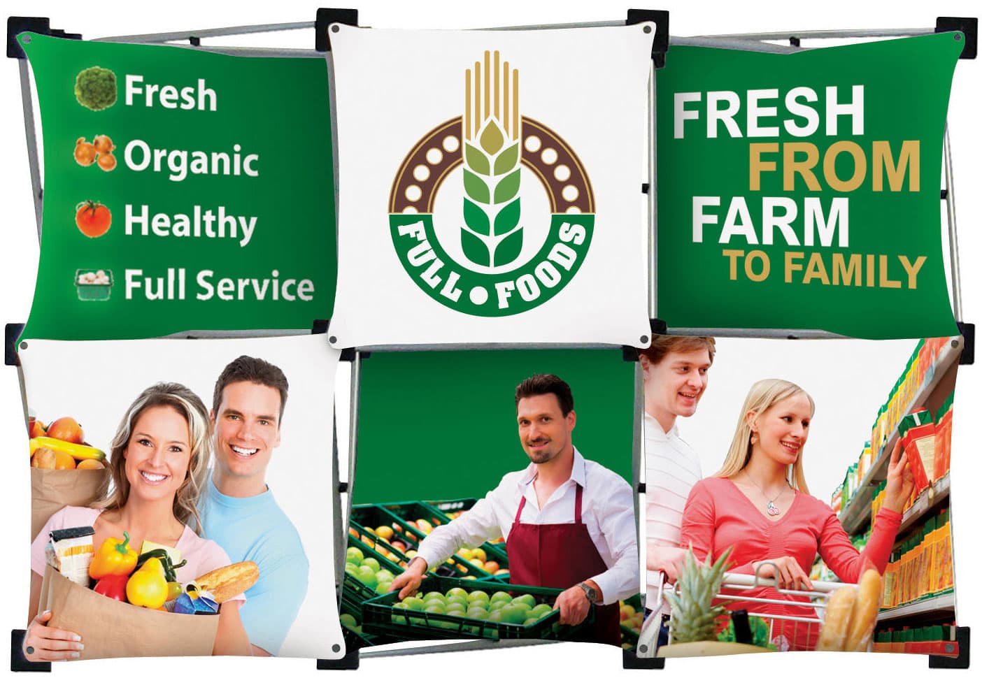 Set of 6 custom square panels for GEOTT3X2A with single-sided printing