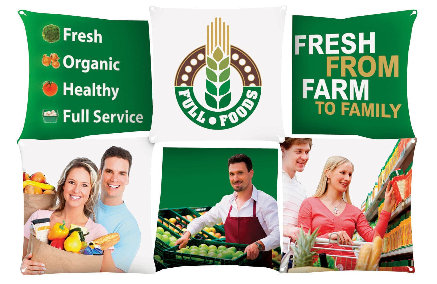 Set of 6 custom square panels for GEOTT3X2A with customer-provided artwork