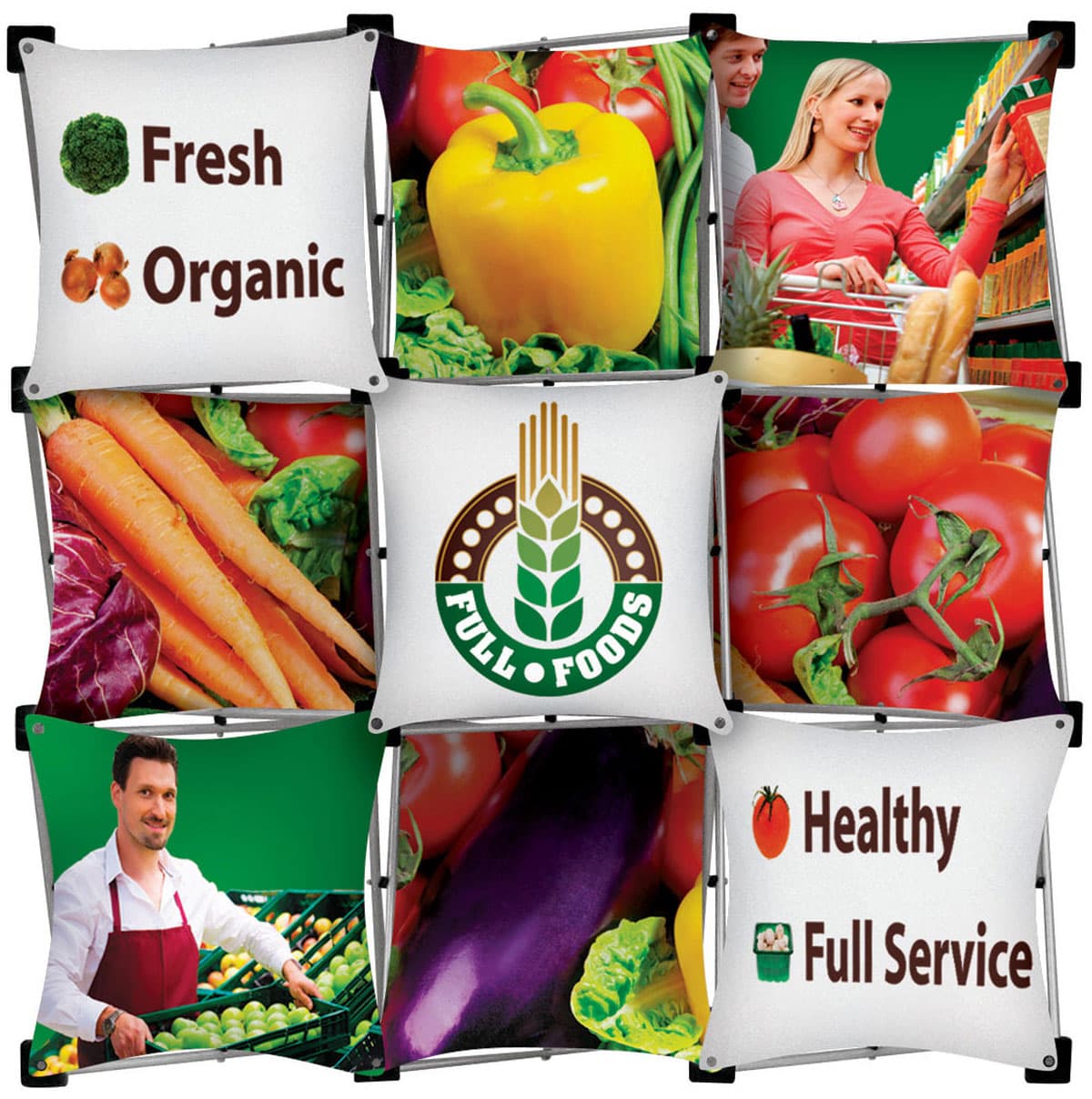 Set of 9 custom square panels for GEOTT3X3B with single-sided artwork