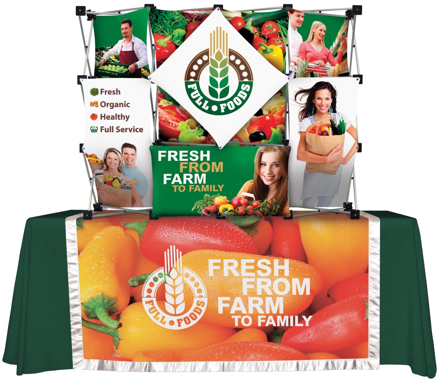 Tabletop pop up displays with flame-retardant fabric