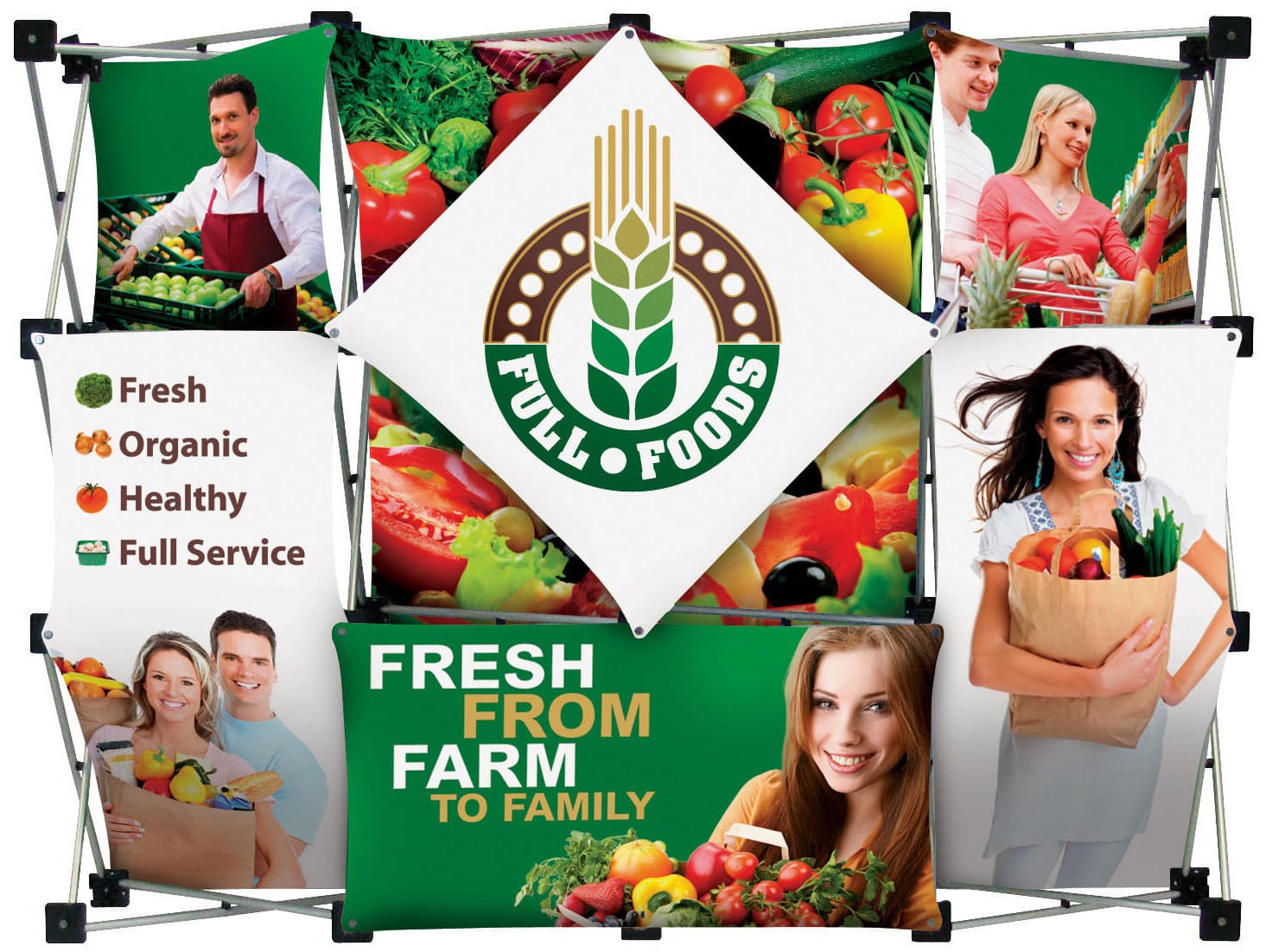 Set of 8 custom panels for GEOTT4X3A 3D display with single-sided artwork