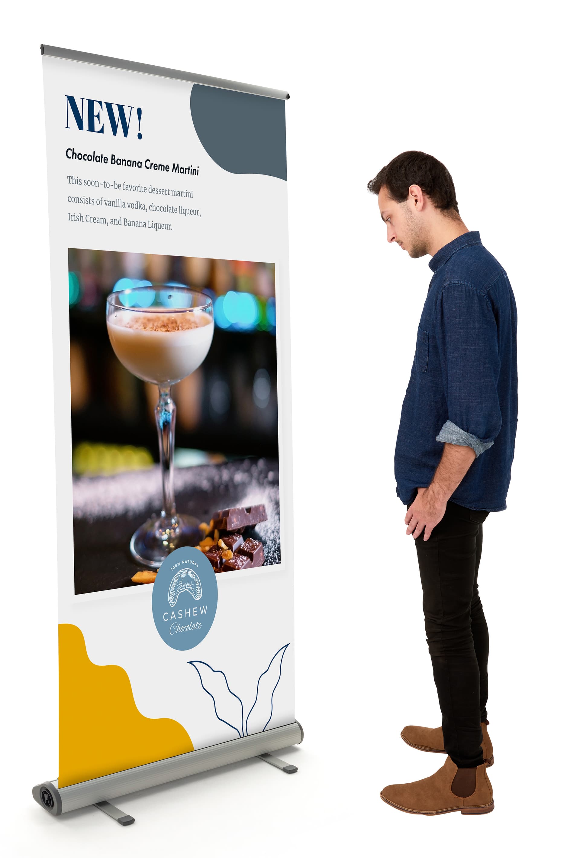 Custom printed retractable banners with single sided custom printing 