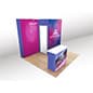 10x10 Modular Trade Show Booth Kit w/ SEG Graphics, Counter and Full-Size Closet
