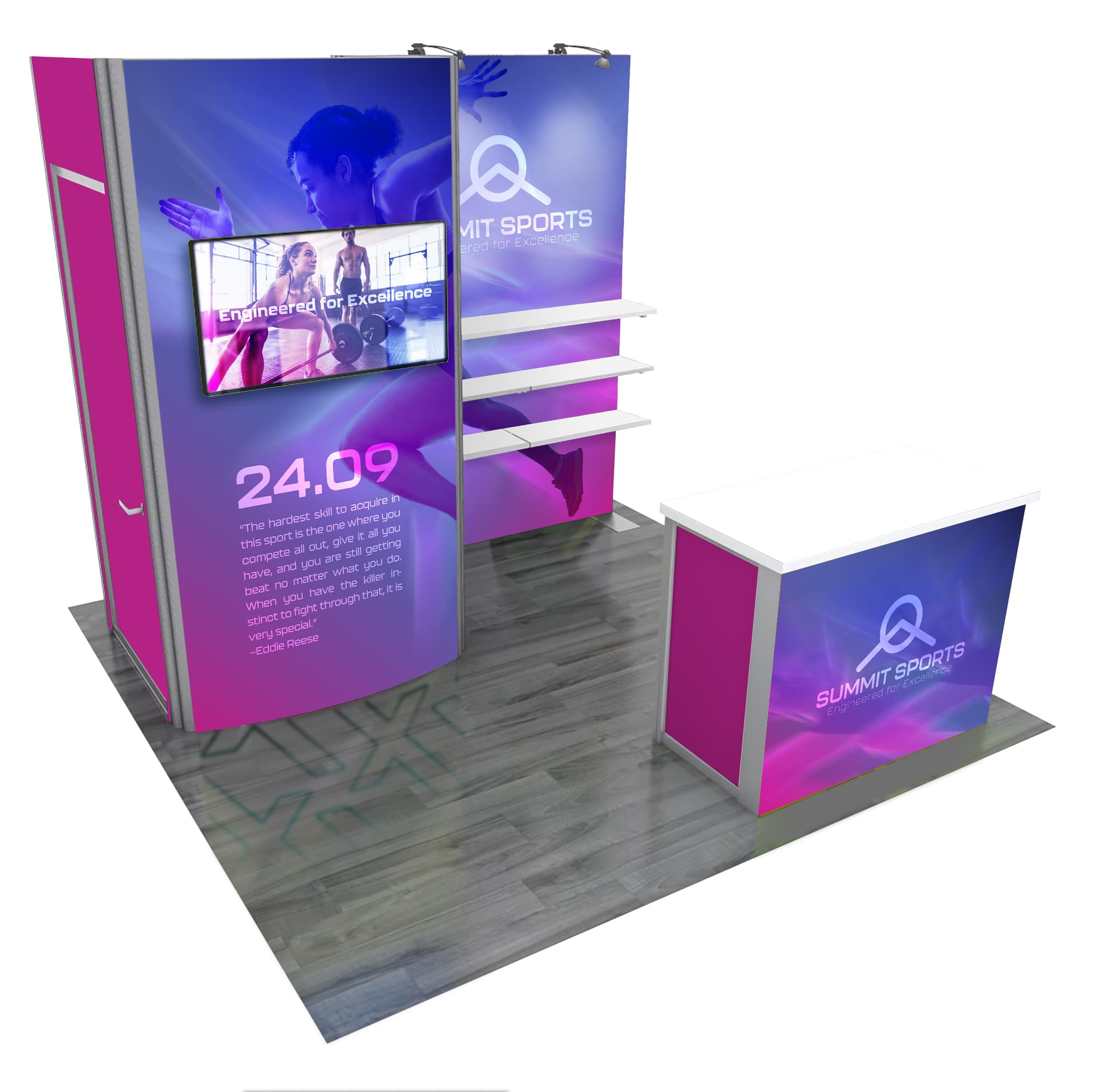 Modular exhibition system with reception counter