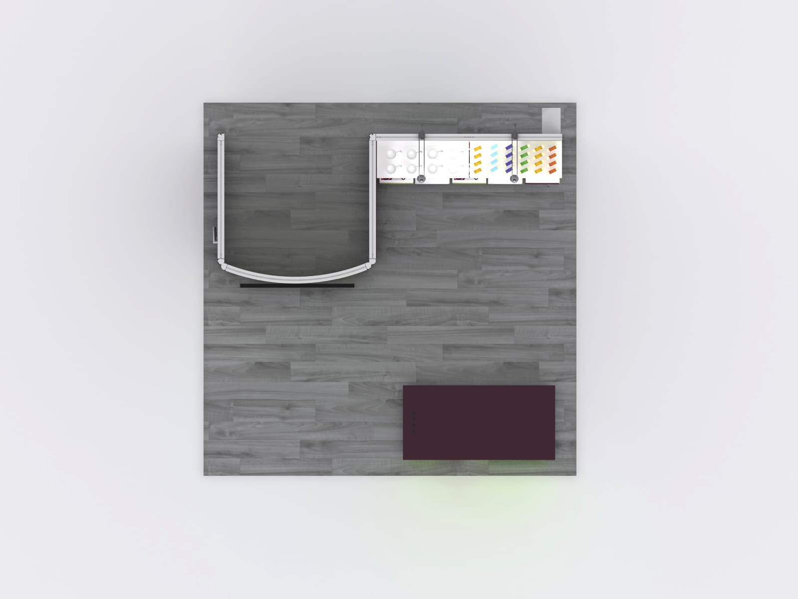 Modular exhibition system with closet
