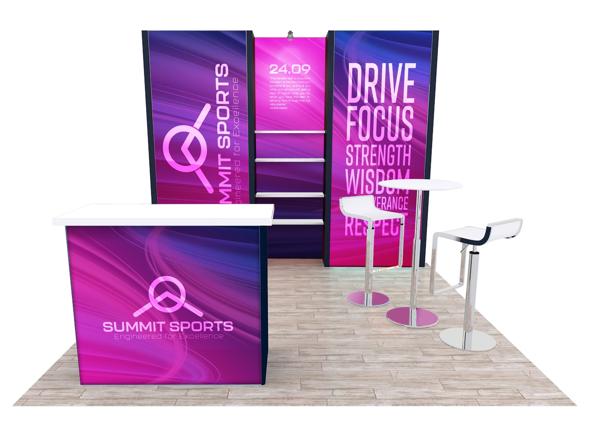 10x10 Trade Show Booth Kit with shelves 