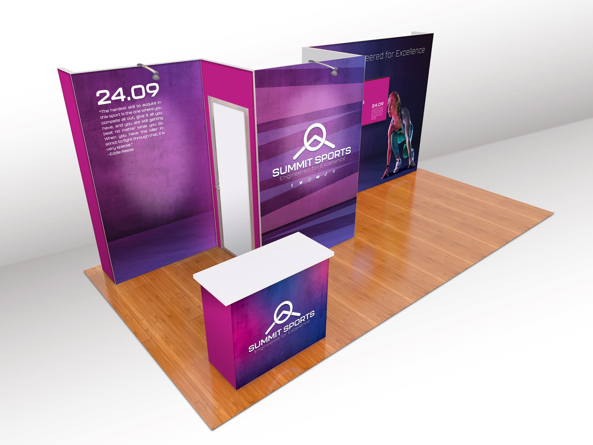 Modular exhibition stands with tool-free modular assembly