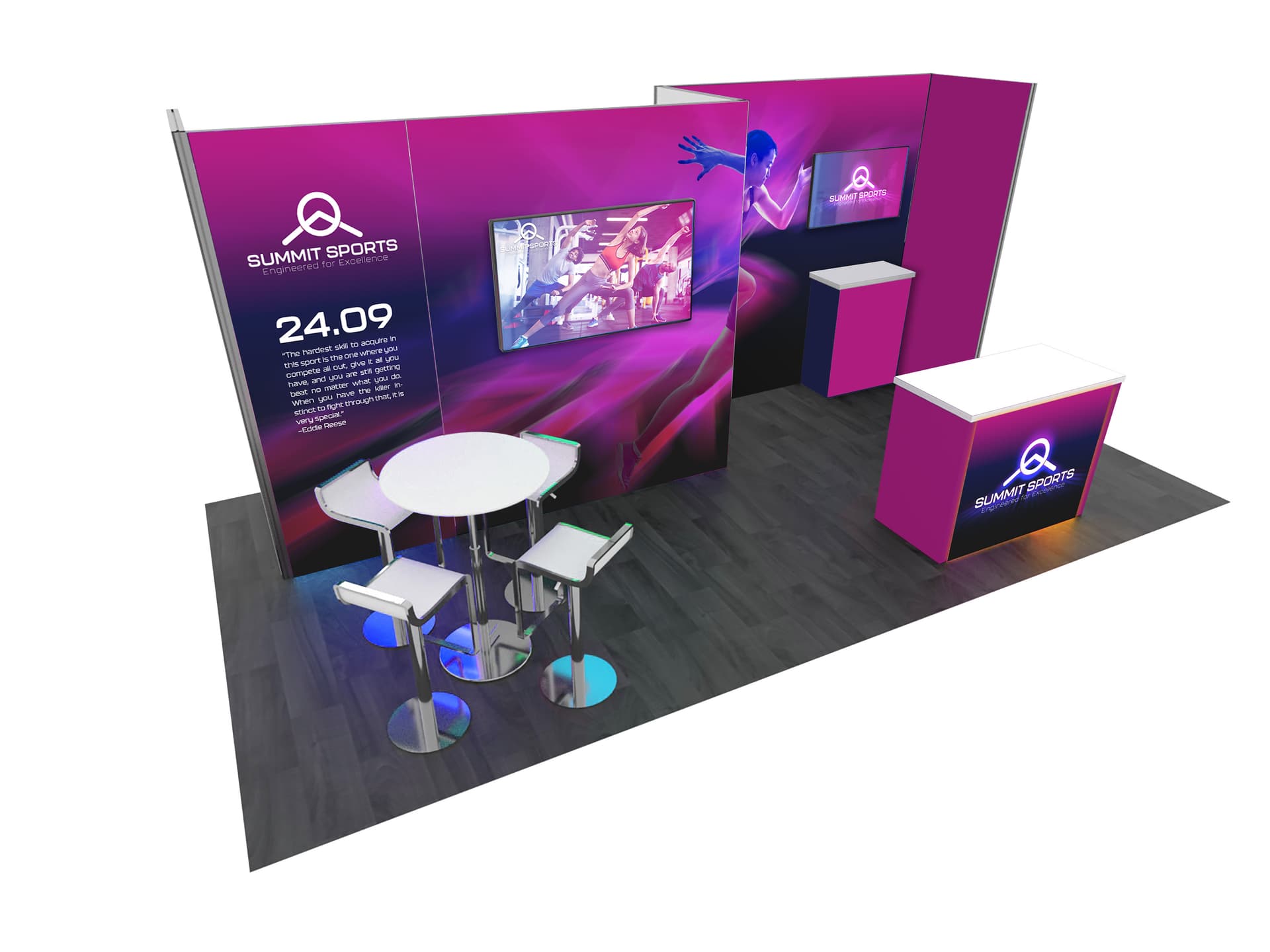 10x20 exhibit booth with full size closet with door