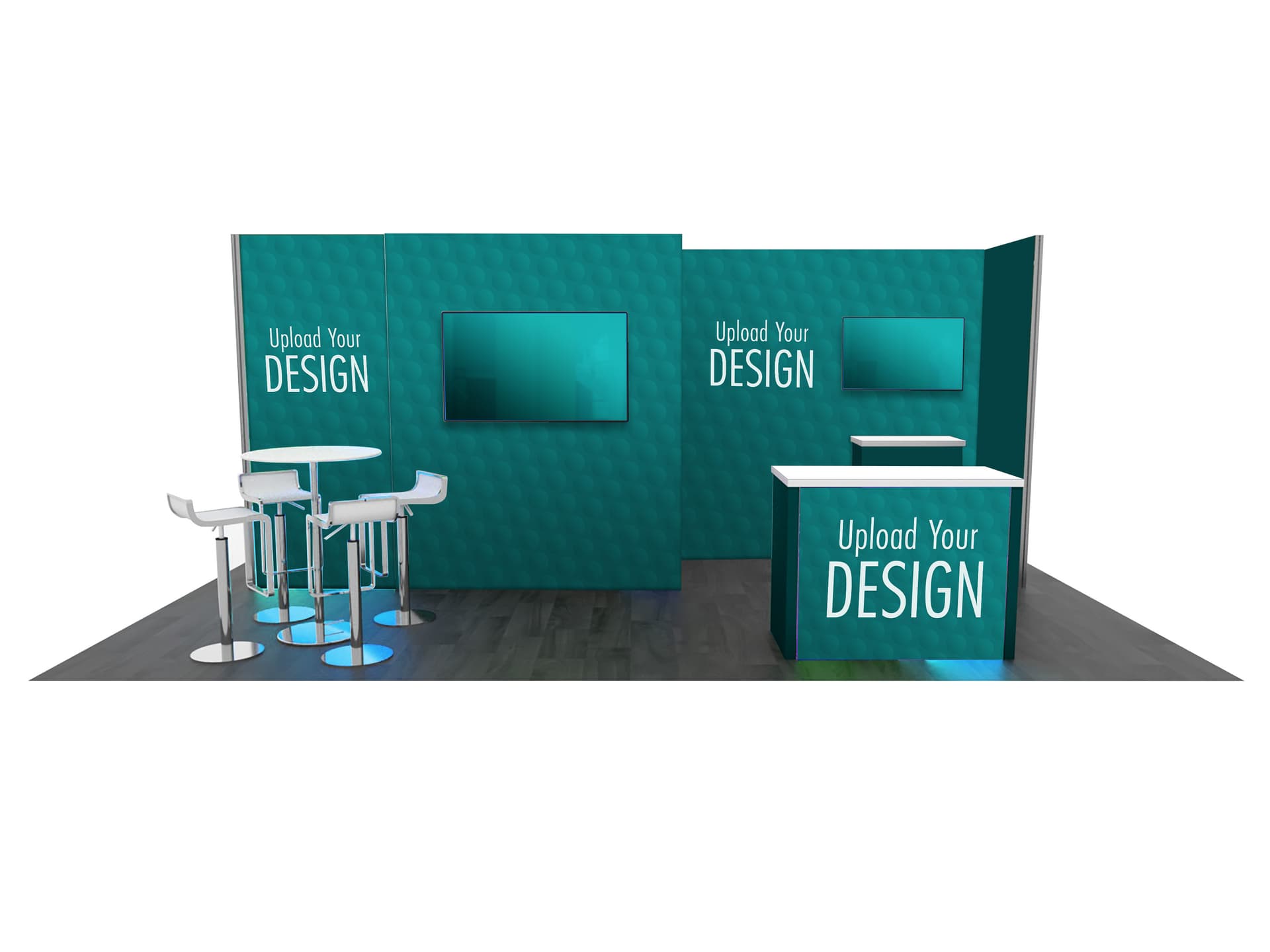 10x20 exhibit booth with custom graphics