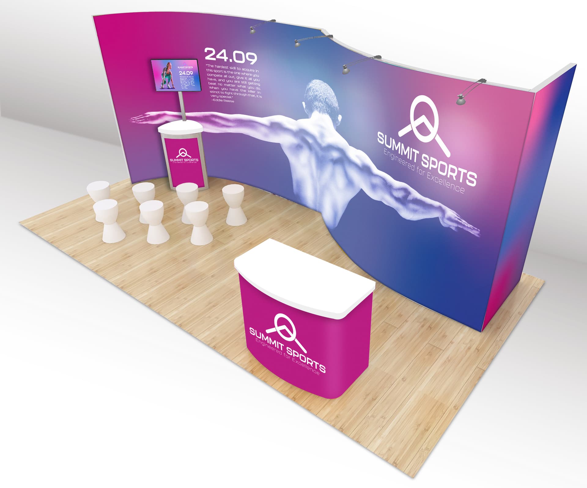 Modular trade show display with custom printing 