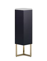 Floor Standing Pedestal, 16" Hexagon Top with Electroplated Gold Base - Black Floor standing pedestal with space-saving design