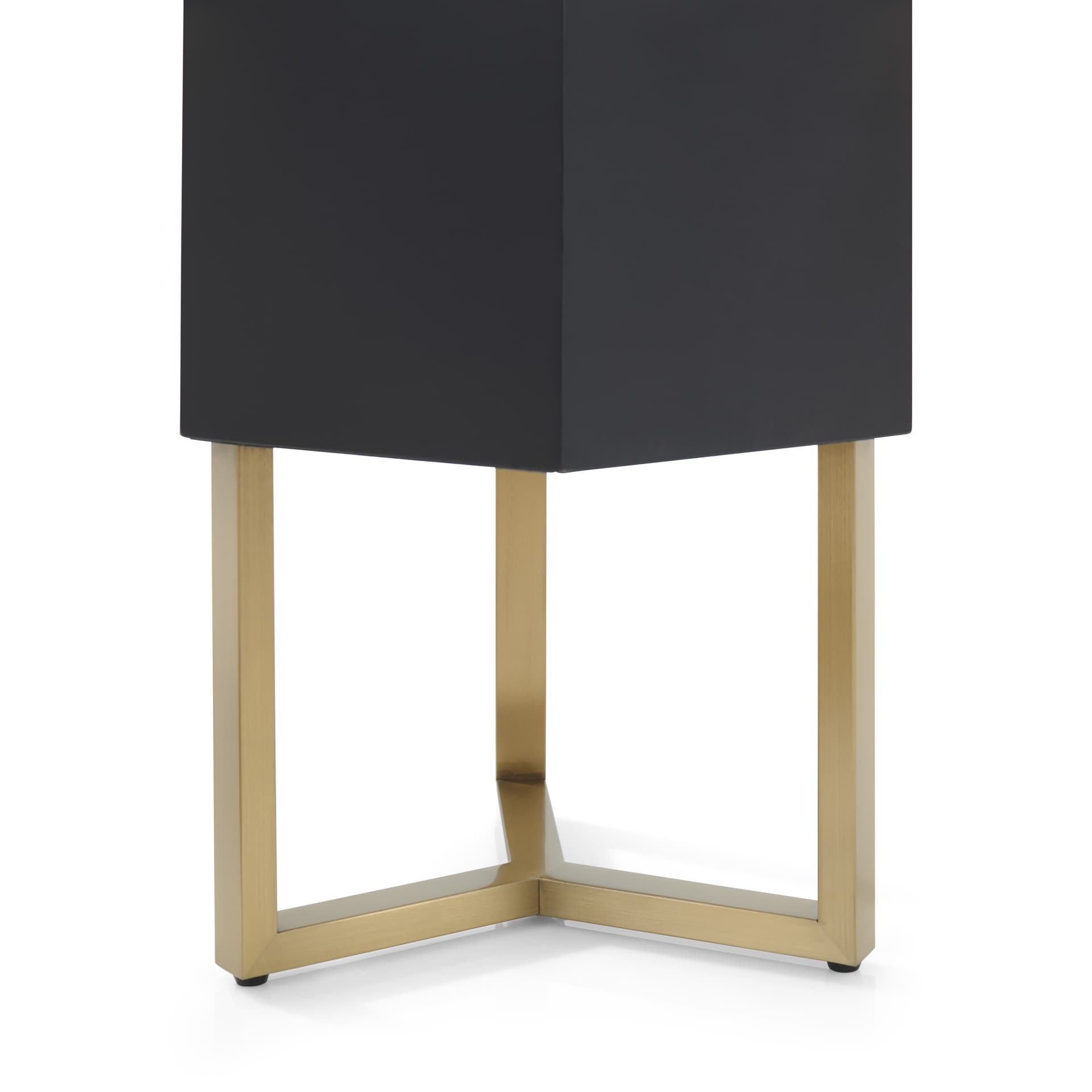 Floor standing pedestal with electroplated gold base
