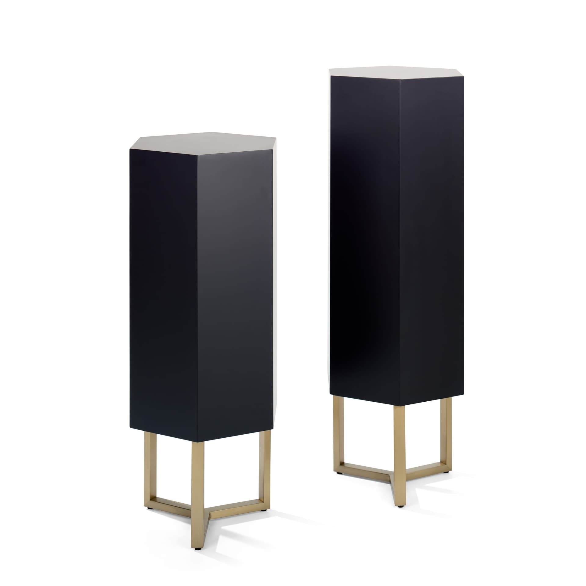 37"and 43" floor standing pedestals paired together
