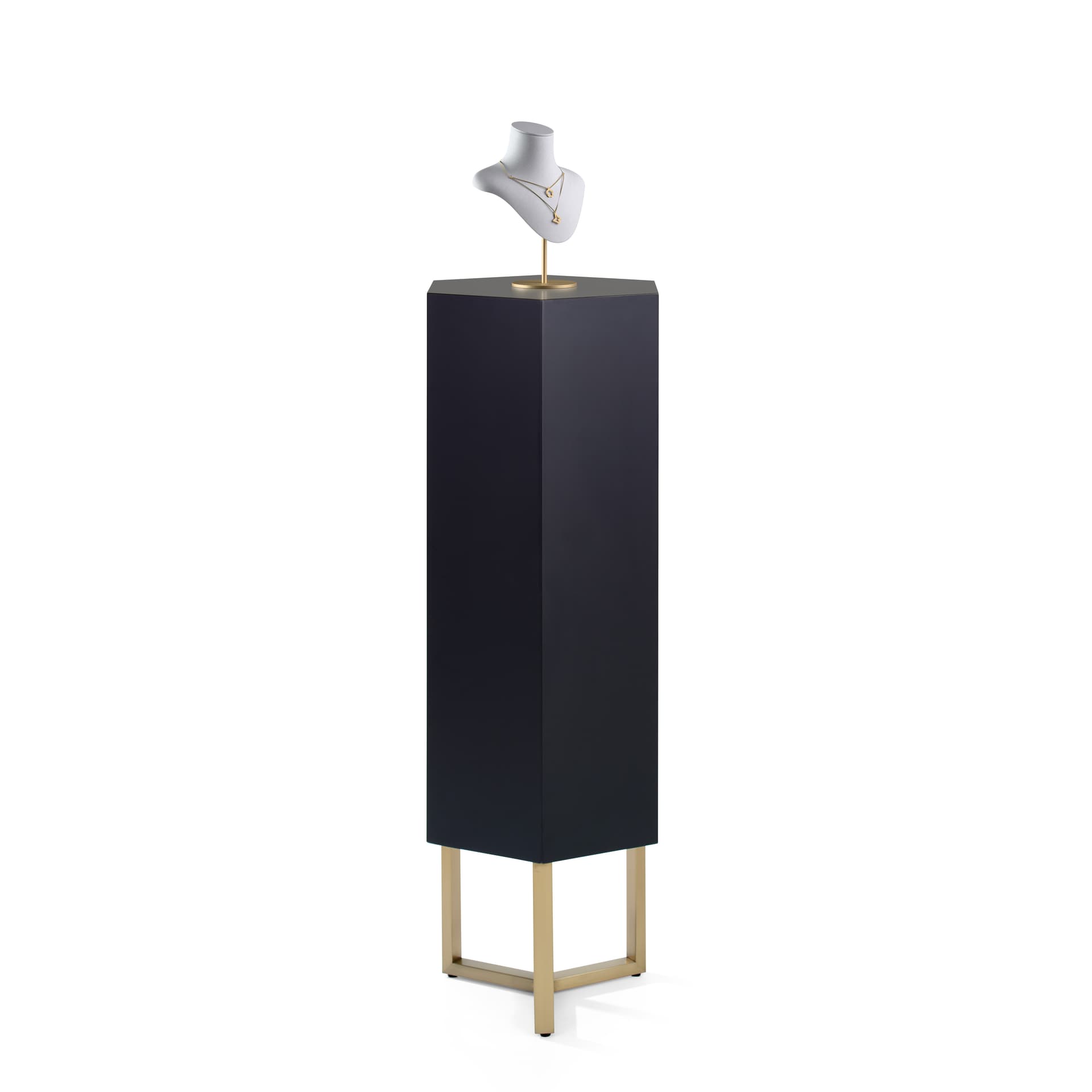 Floor standing pedestal with geometric shape