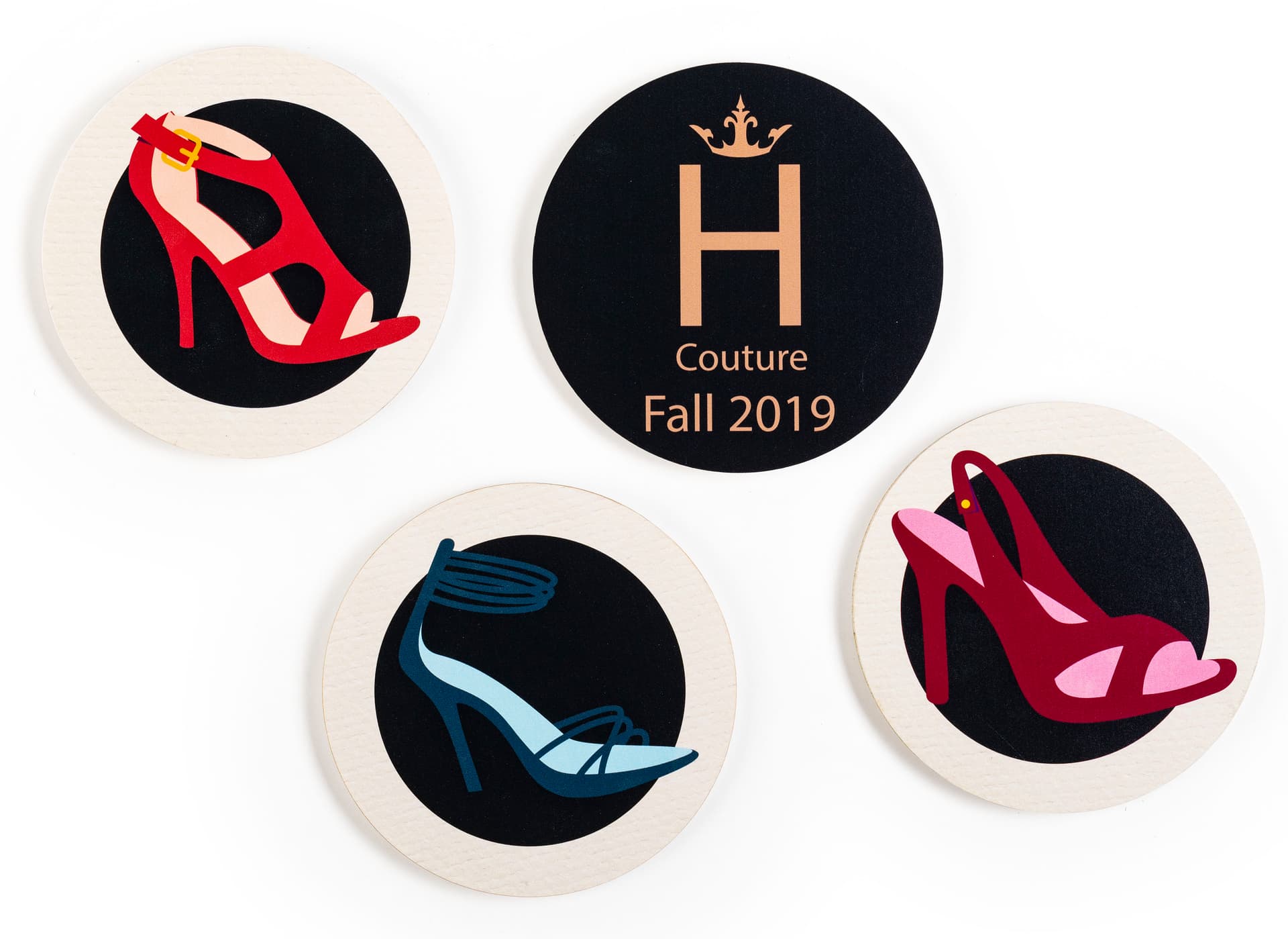 Dimensional sign frame insert with four 5x5 pop up rounds 