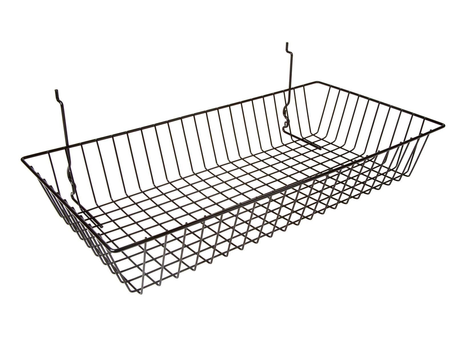 Wire basket accessory for gridwall or slatwall