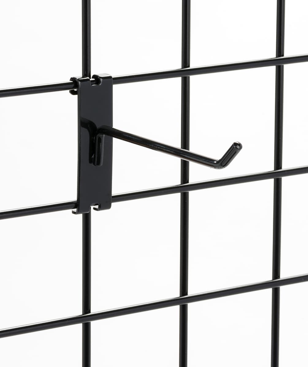 Glossy 6" black gridwall peg hook 