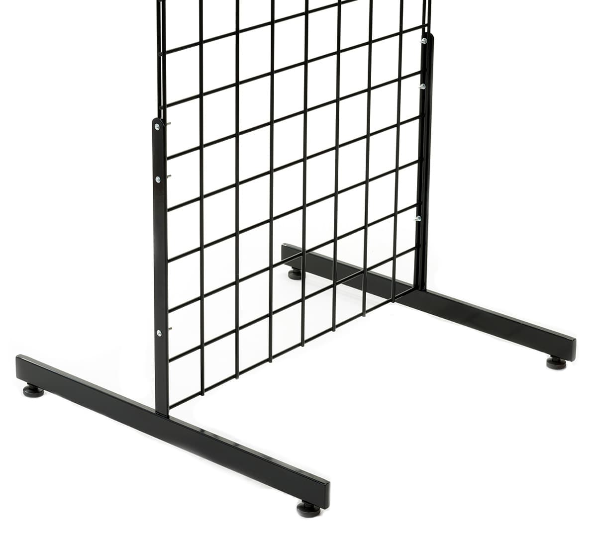 Glossy black gridwall T base rectangular tube