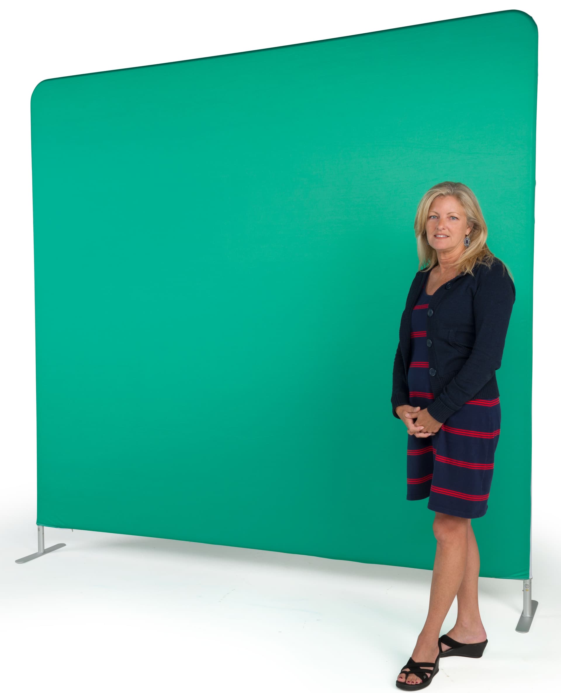 Green screen backdrop panel with matted finish