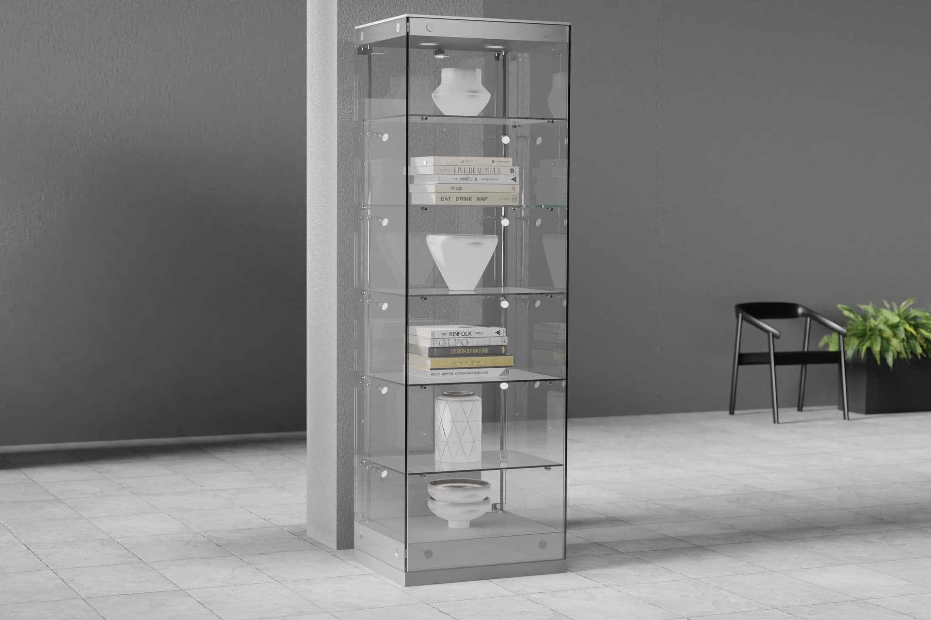 LED tower cabinet for small footprint