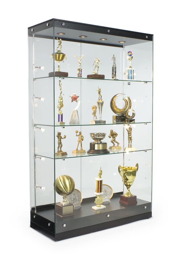 Black MDF Display Cases | Canopy Top - Top & Side Lighting | Displays2Go