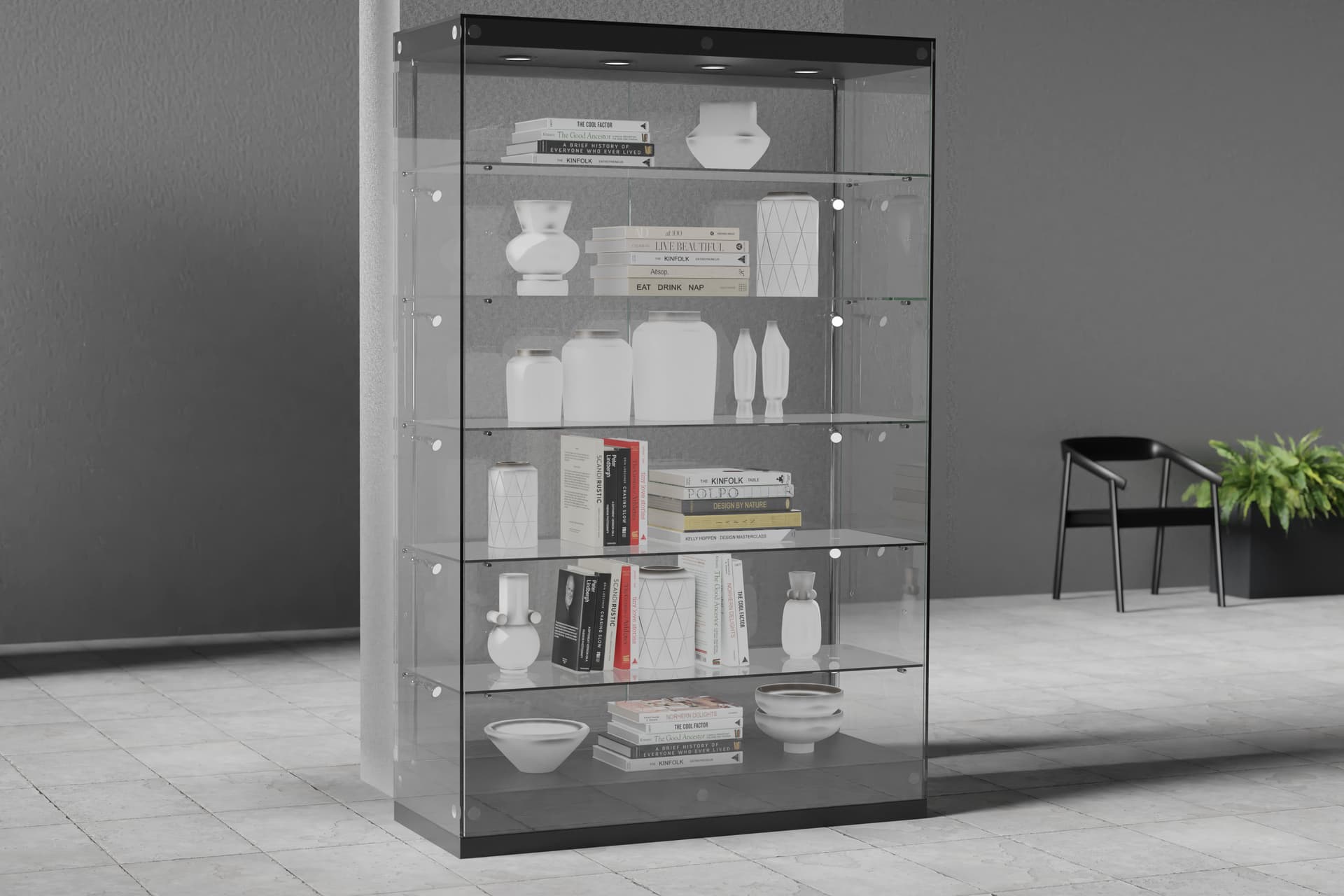 Modern LED showcase with modern aesthetic