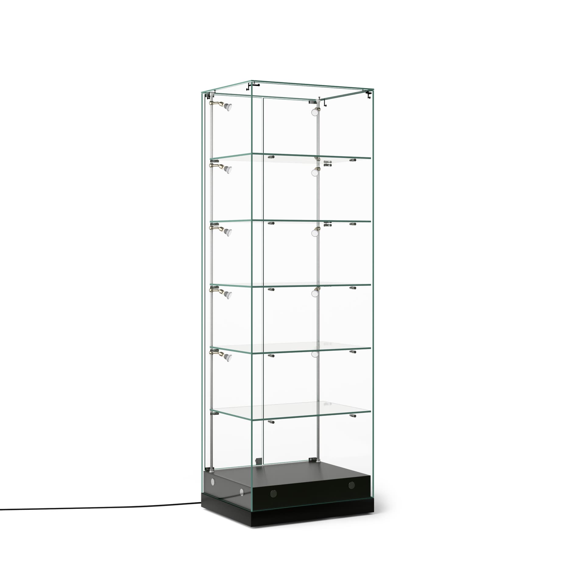 Frameless LED Showcase with 5 Shelves