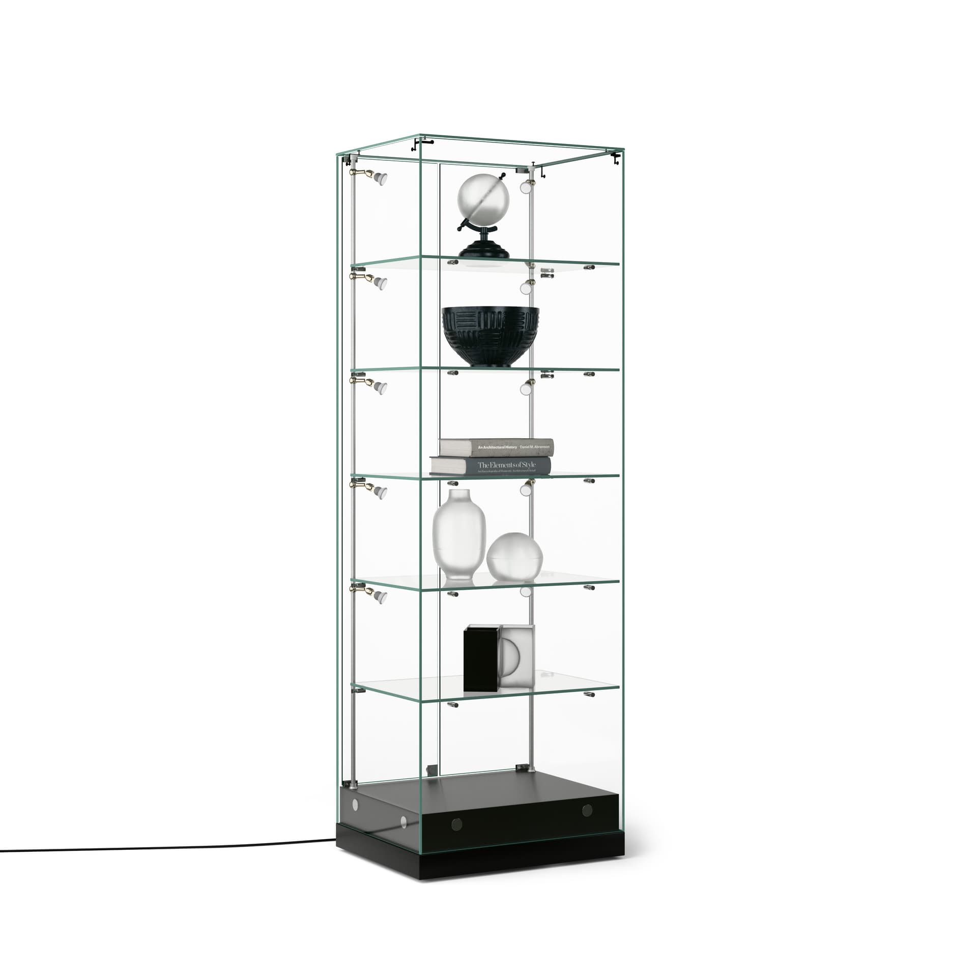 Frameless LED Showcase with Black Base