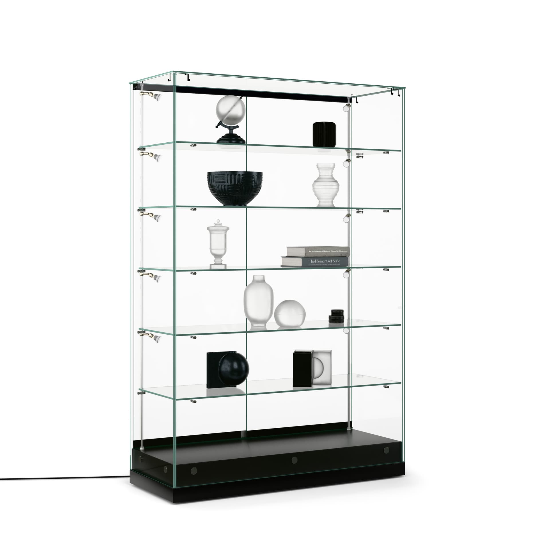All Glass LED Showcase with 2 Sliding Doors