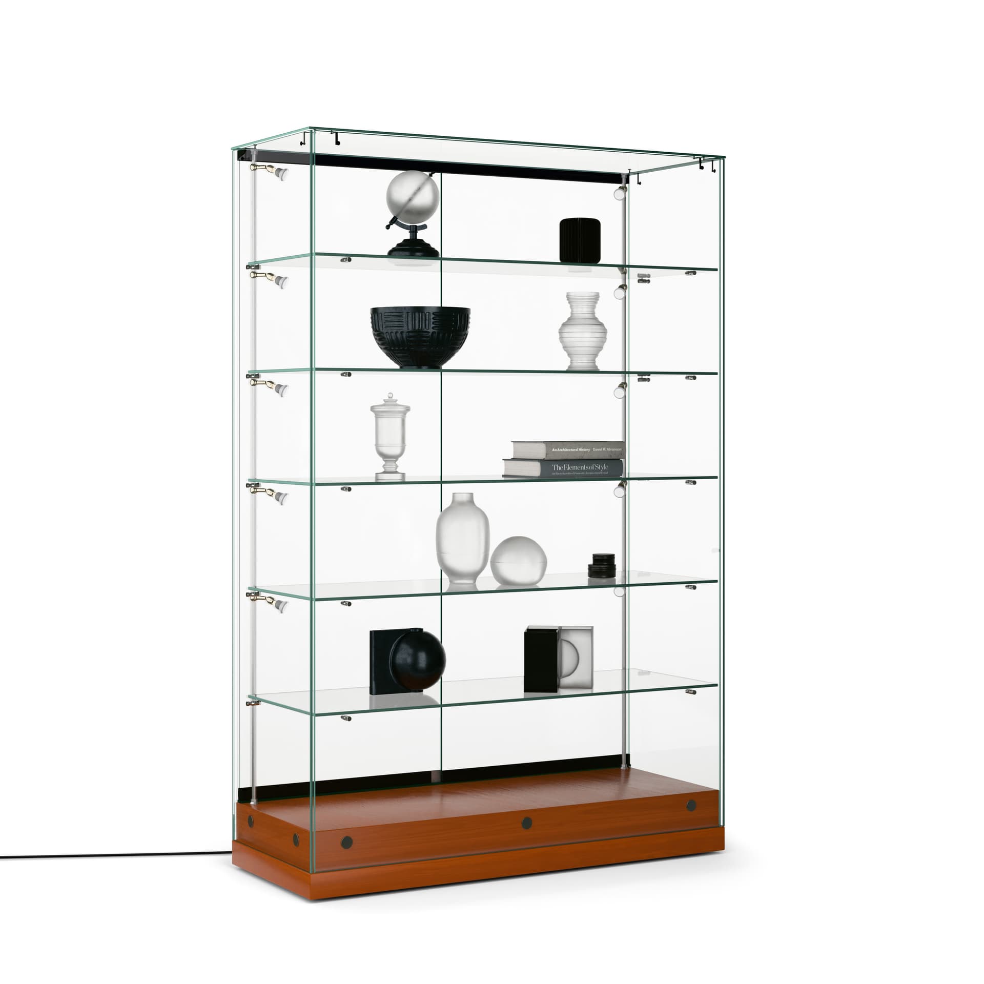 Glass Curio Display Case with Adjustable Shelves