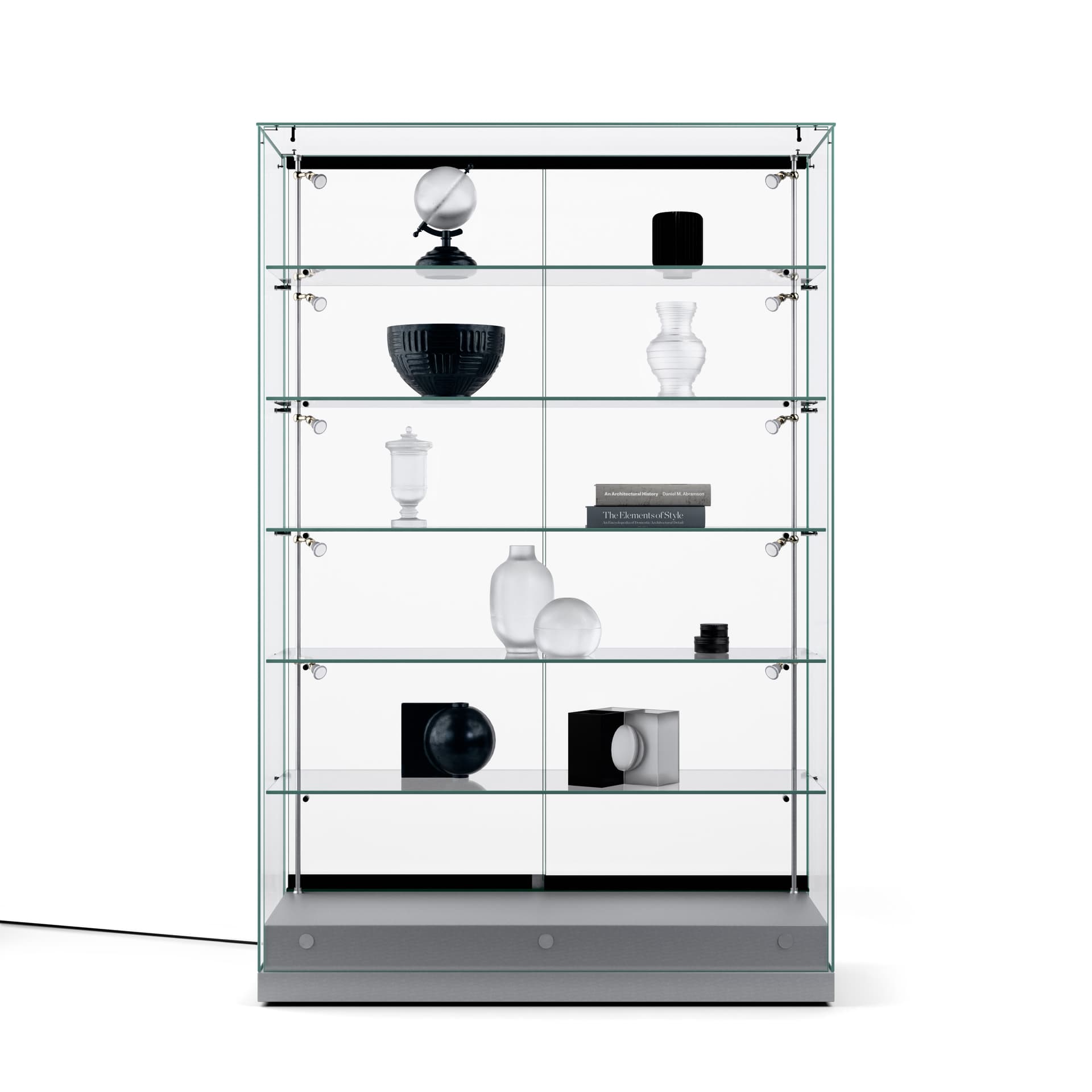 Wide LED Display Cabinet with 5 Adjustable Shelves
