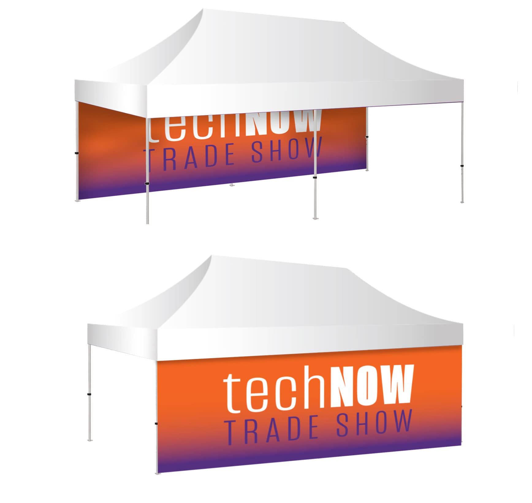10 x 20 pop up tent custom backwall with full color double sided graphics