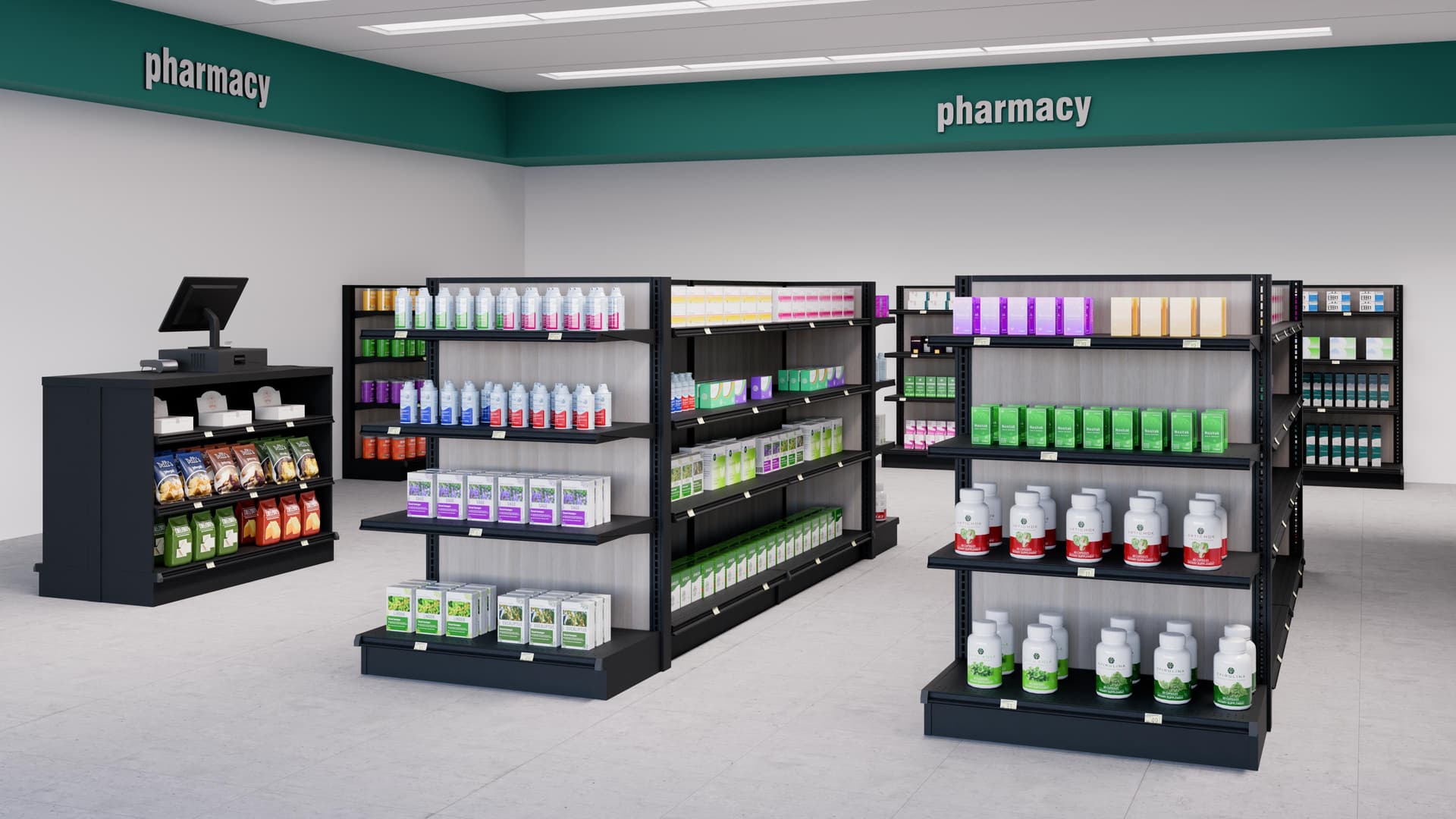 Endcap add-on for GDBL retail gondolas compatible being utilized in a convenient store