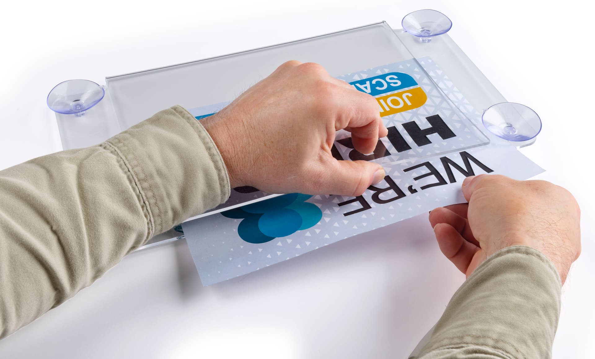 Window sign holder is 11 inches by 8.5 inches