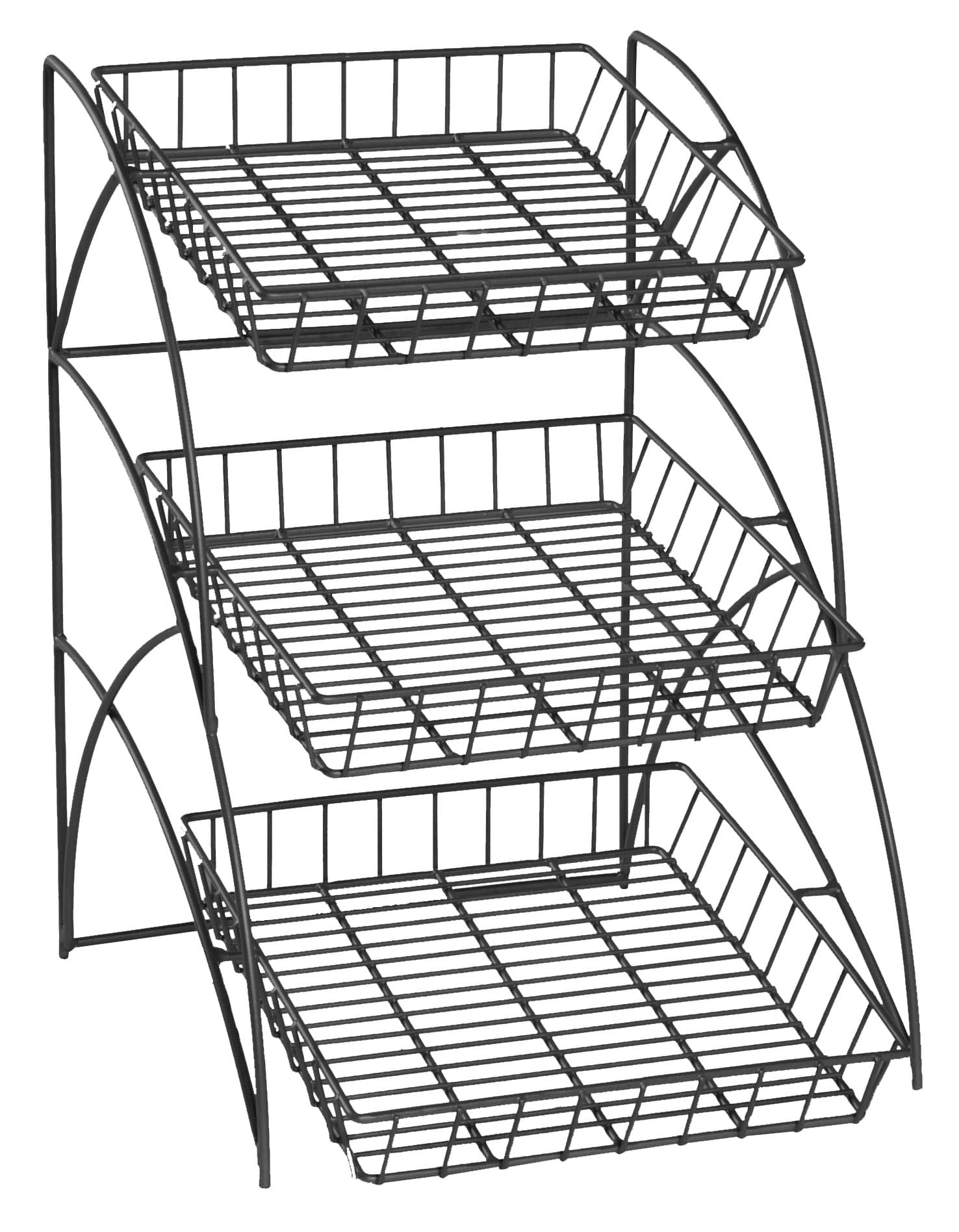 3-Tier Merchandising Rack | Black Counter Shelving | Displays2Go