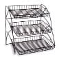3-Tiered Wire Rack Display, Tabletop, 18"w Open Shelves - Black