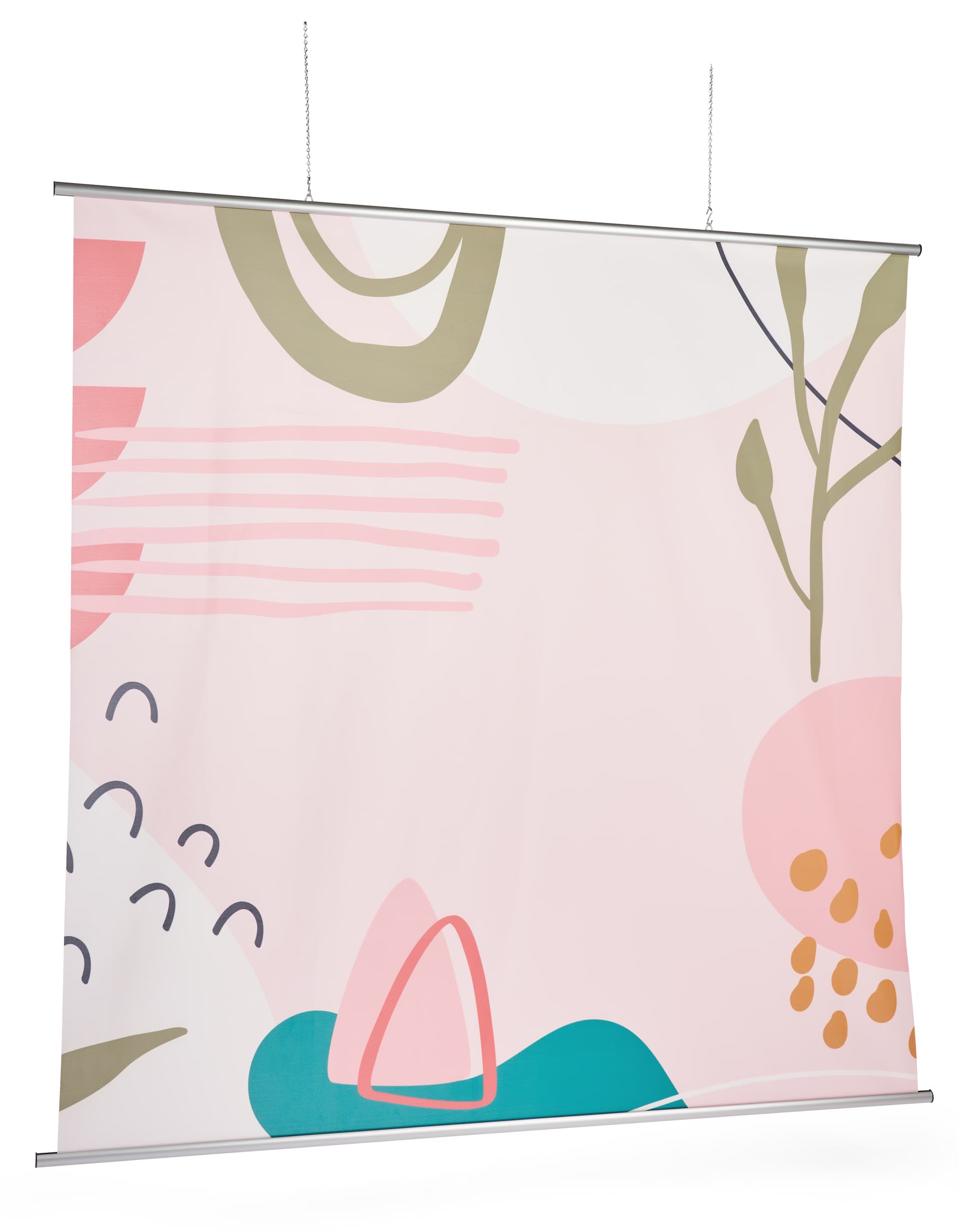 Mesh fabric banner with upper and lower snap rails