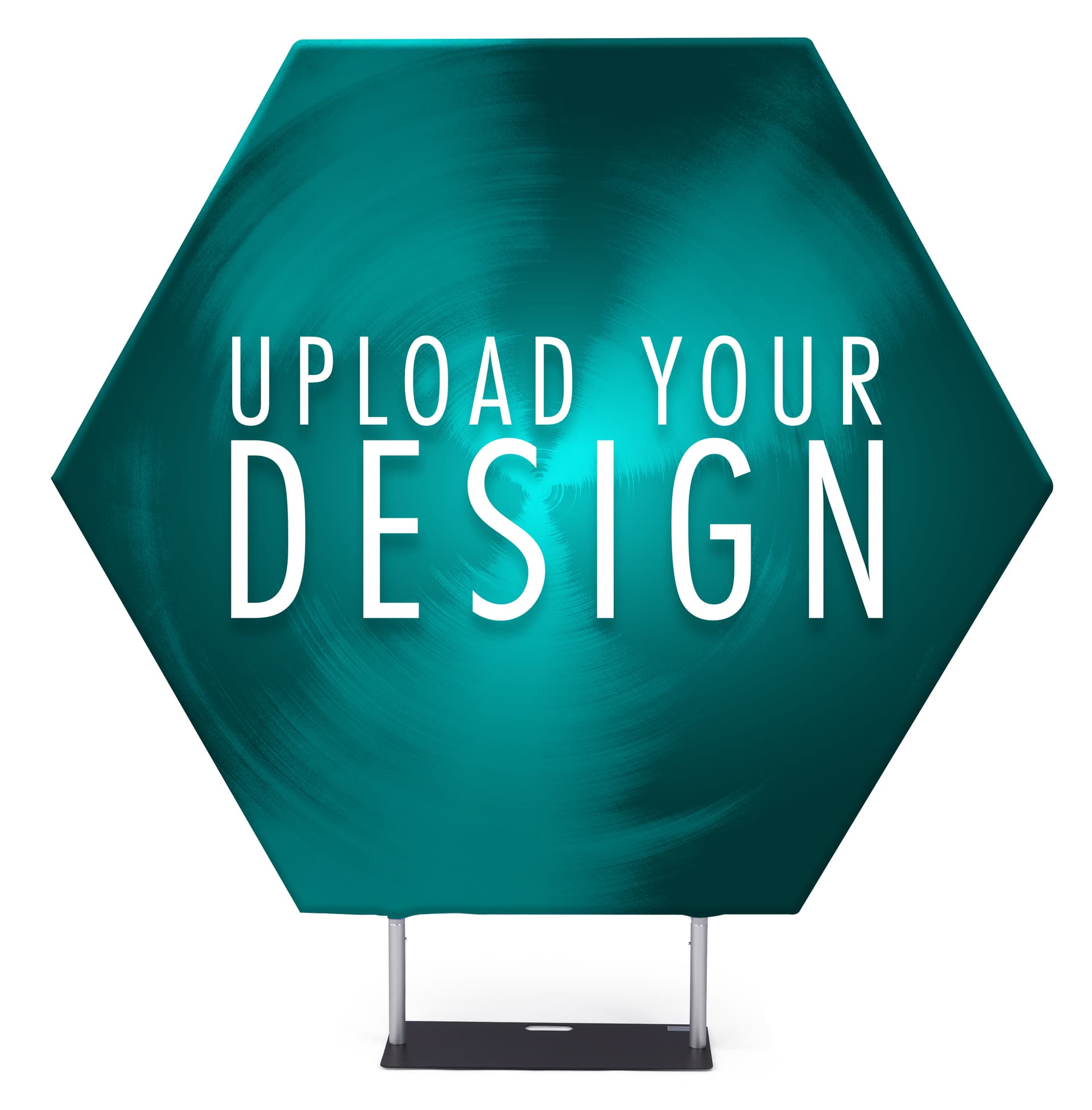 Double sided replacement graphic for HEXBWALLSS_Hexagonal pop up display will attract those passing by 