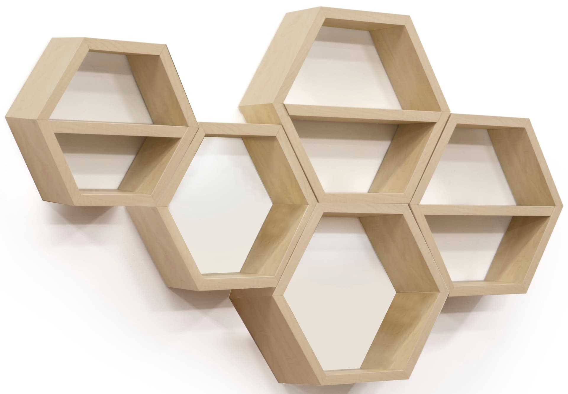 Floating Honeycomb Shelves with 1 Tier Look