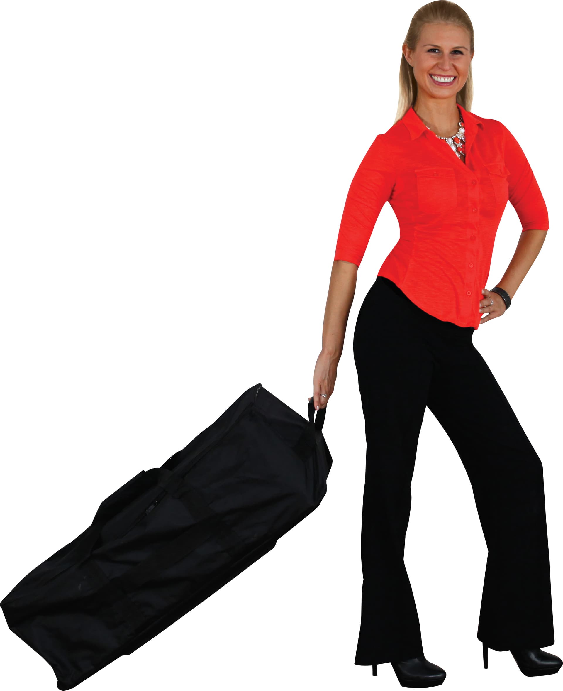 Backlit Pop Up Frame for Fabric Wall Graphic with Rolling Bag