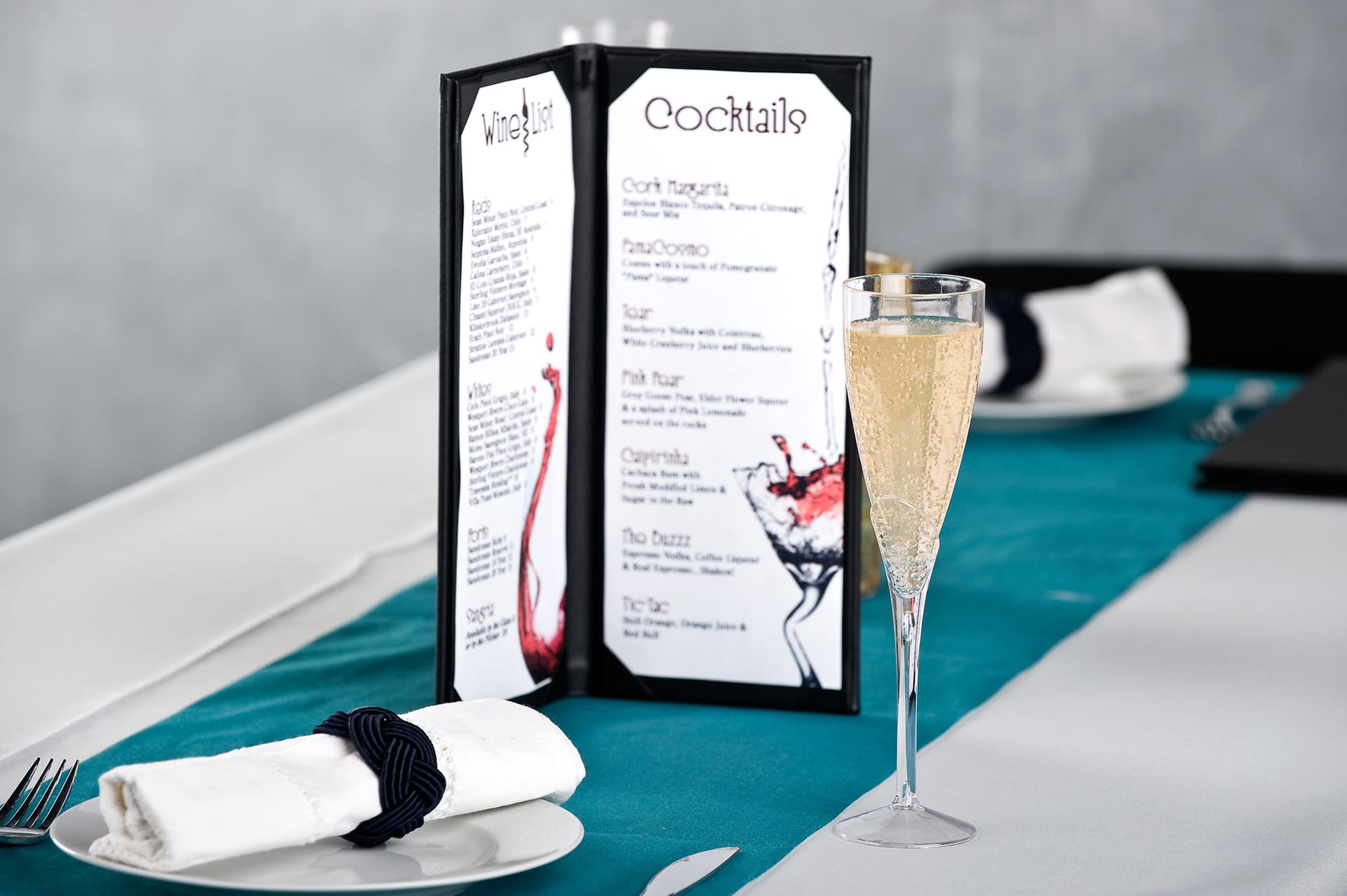 Black Wine List Covers