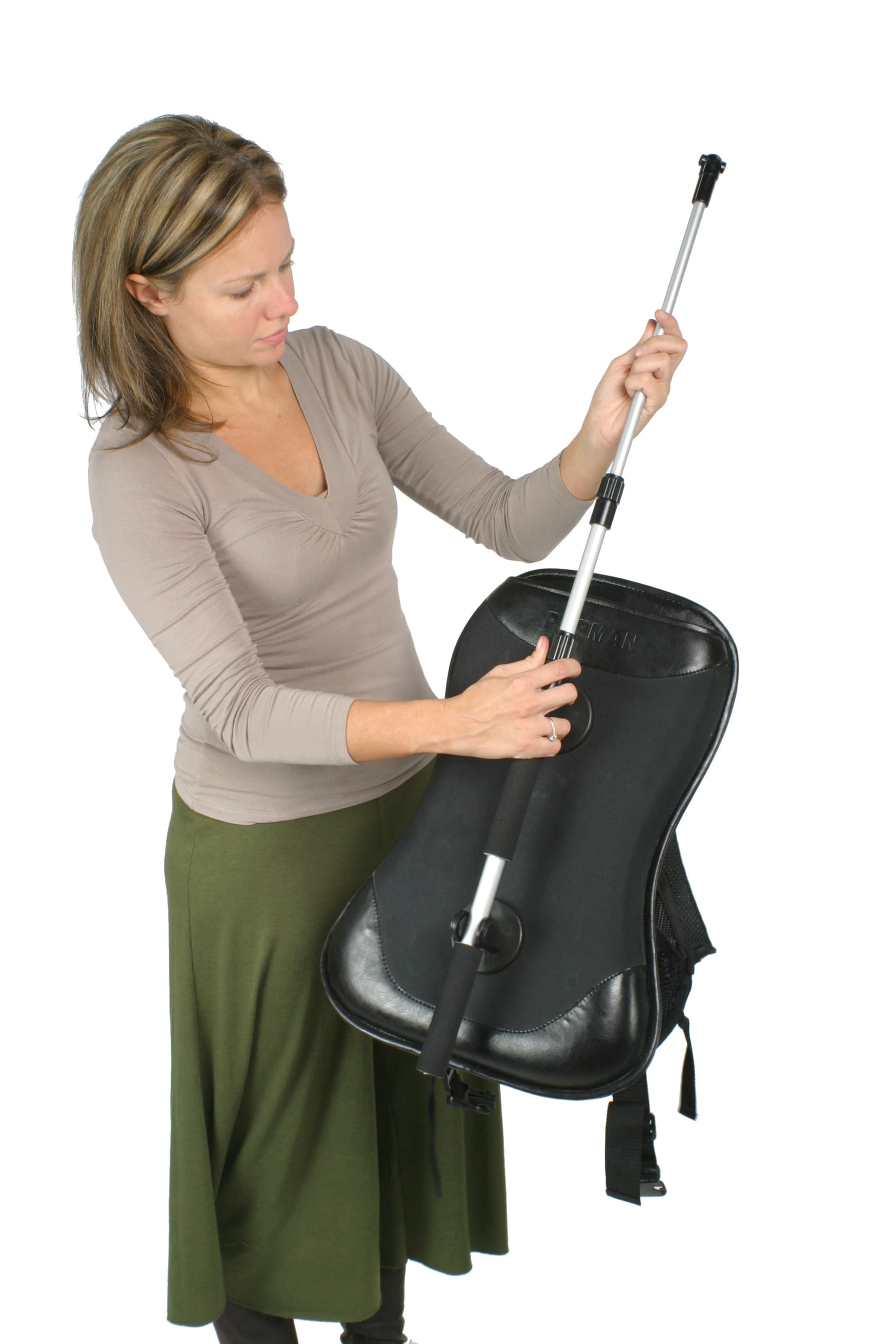 Walking flag backpack set with adjusting pole