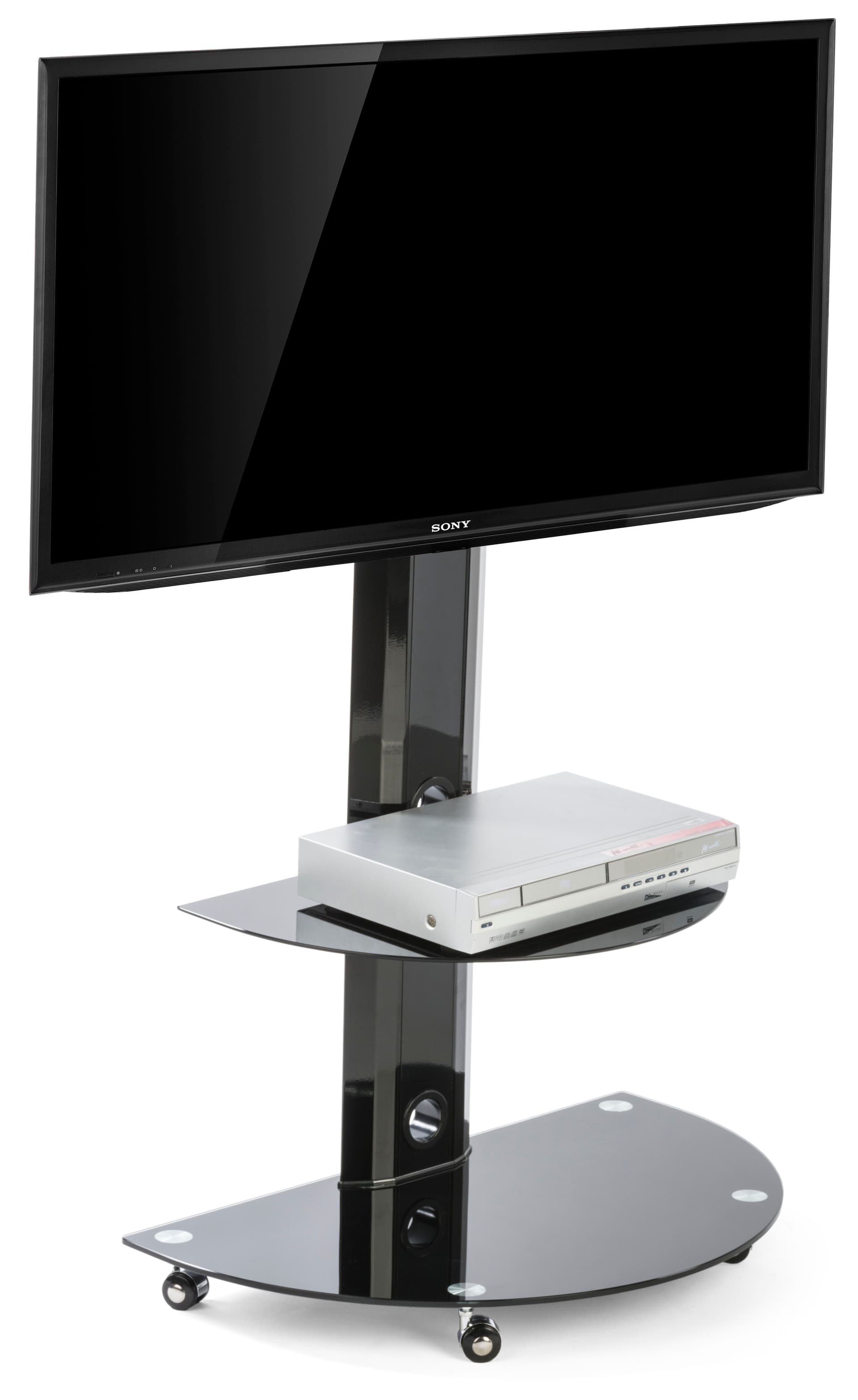 Glass and Metal TV Stand