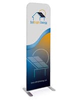 Personalized slip top banner stand with eco friendly polyester knit panel 