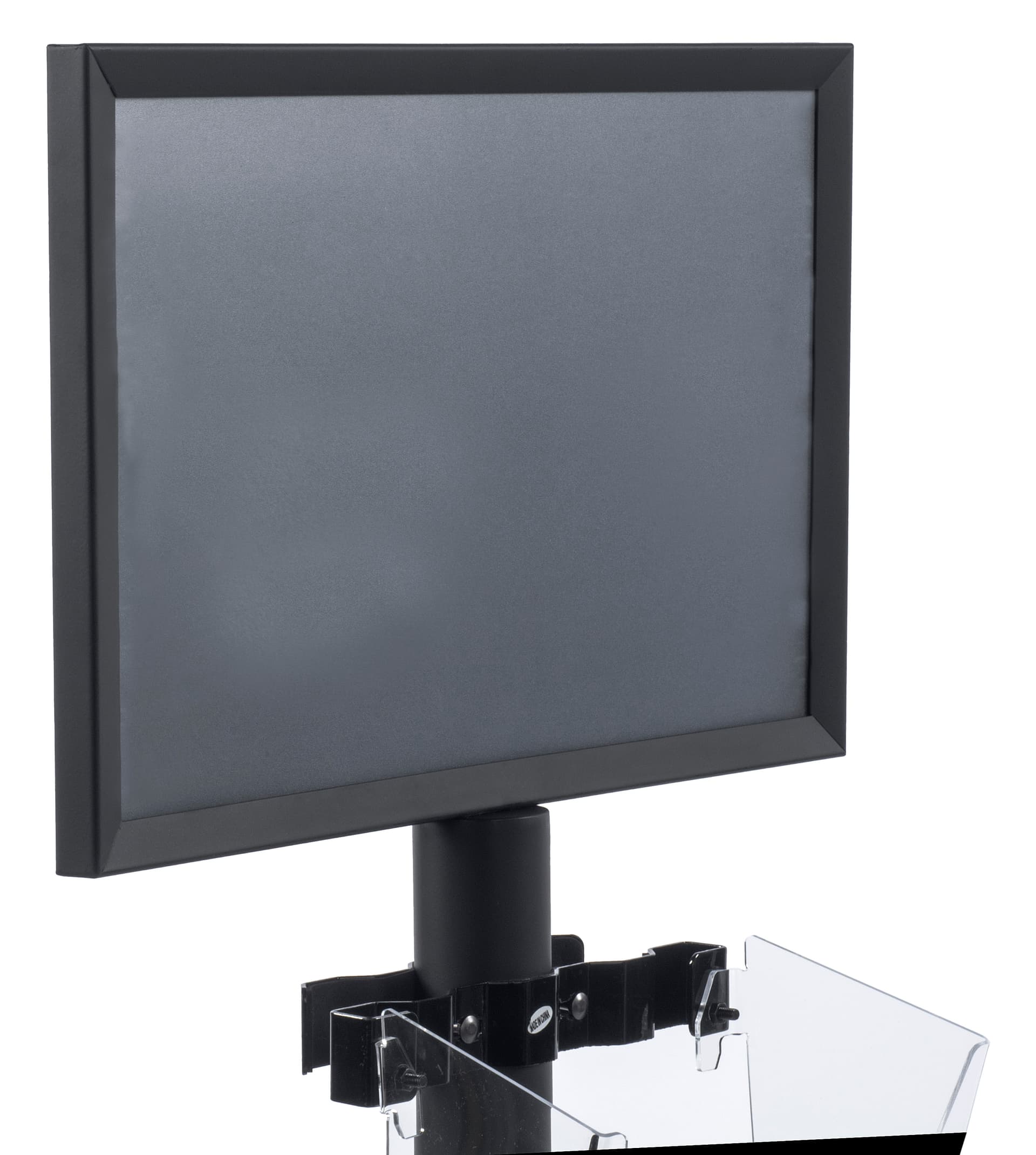 17” x 11” Sign Post with 4 Clear Literature Pockets, 63" Overall Height