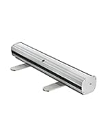 Hardware only narrow base banner stand for 24 inch wide graphics